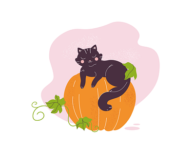 Kitty adobe illustrator cute illustration kitty pumpkin vector