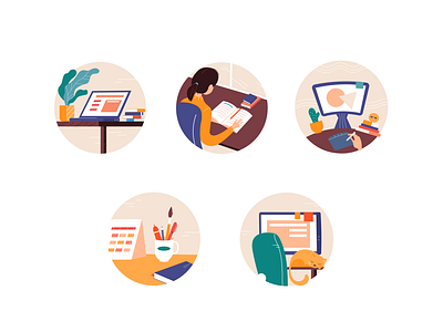 Freelance routine Icon Set