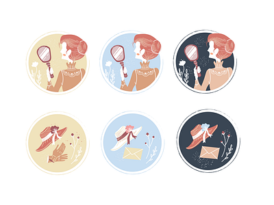 Vintage Romance Icon Set