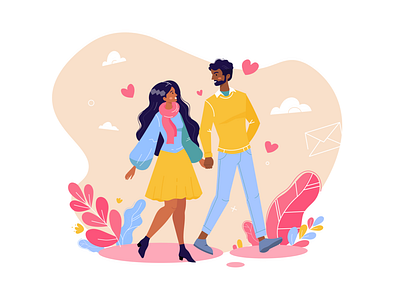 Happy Valentine's Day adobe illustrator cartoon character character design couple cute design flat design illustration love valentines day vector