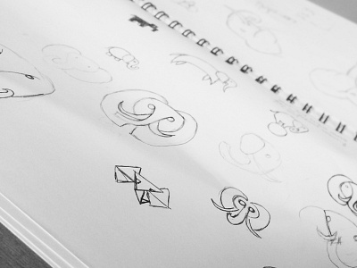 Logo Process elephant logo process sketch wip