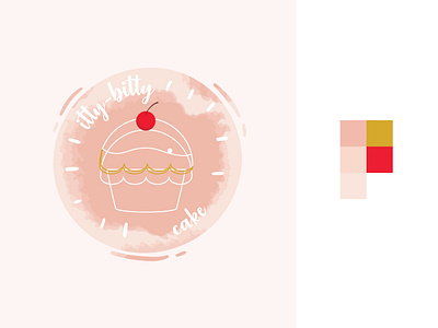 itty bitty logo design ai art branding cake cake studio design flat icon identity branding identity design illustration illustrator logo logo desgin logodesign minimal ping logo pink studio vector