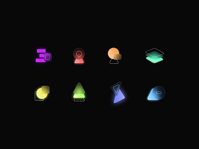 Glass and light icons