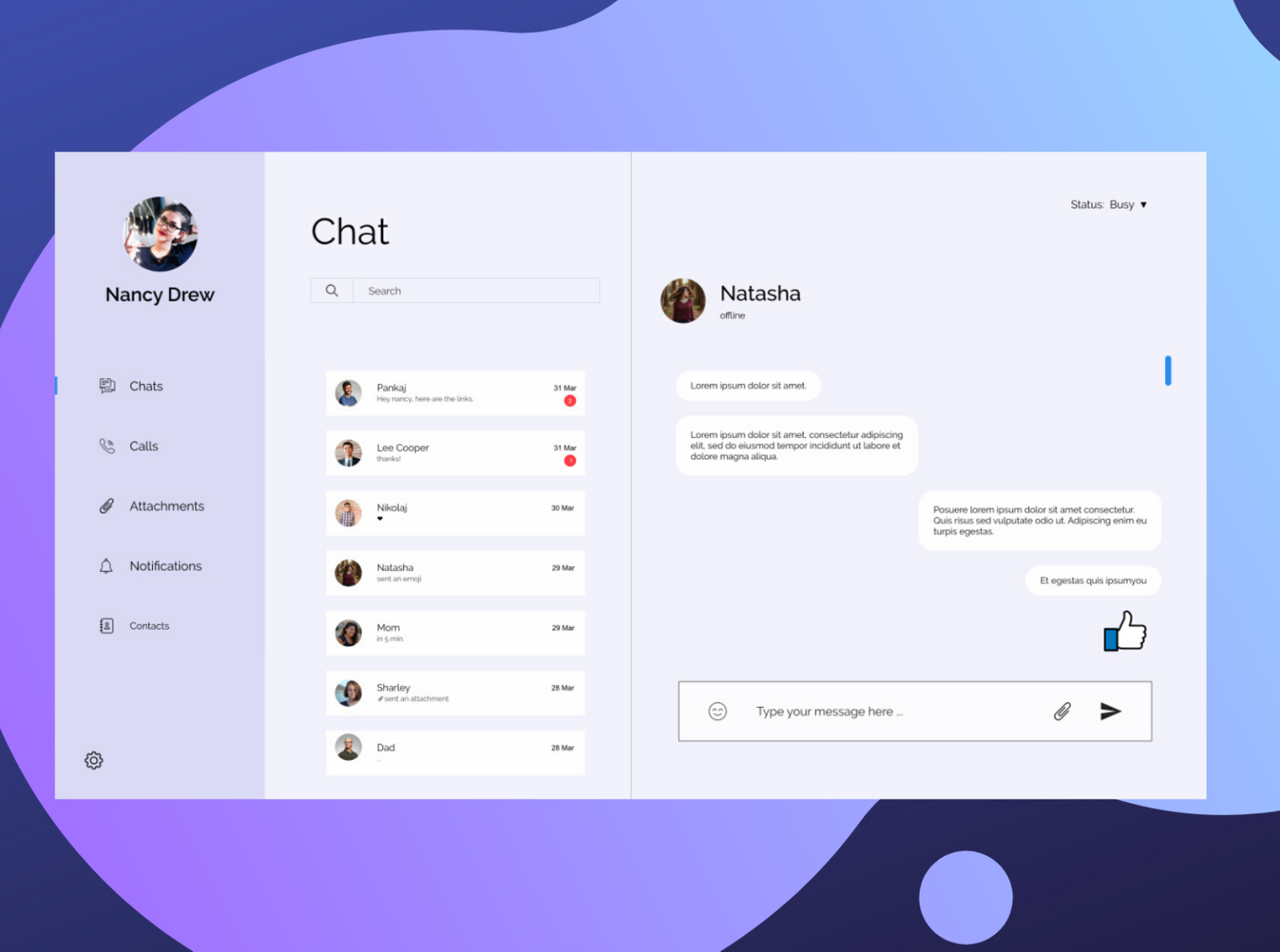 Direct Messaging App - UI by Tushar Sharma on Dribbble
