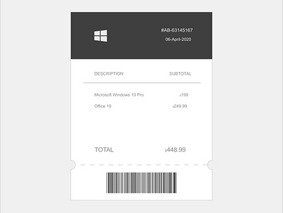 Receipt - UI 100daysofui adobexd dailyui design ui