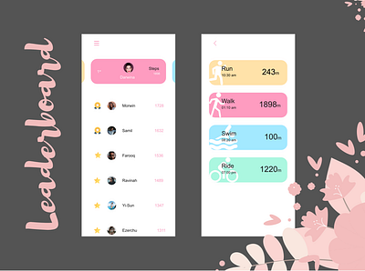 Fitness App Leaderboard - UI 100daysofui adobexd dailyui design ui