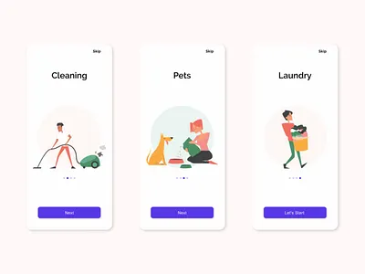 Chores Onboarding App UI 100daysofui adobexd app dailyui design ui