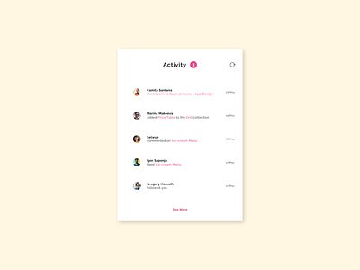 Activity Feed Design 100daysofui adobexd dailyui design ui