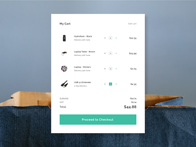 Shopping Cart 100daysofui adobexd dailyui design ui