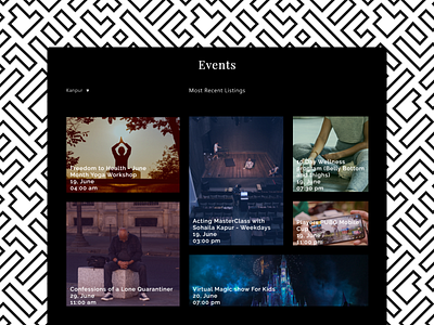 Event Listings 100daysofui adobexd dailyui design ui