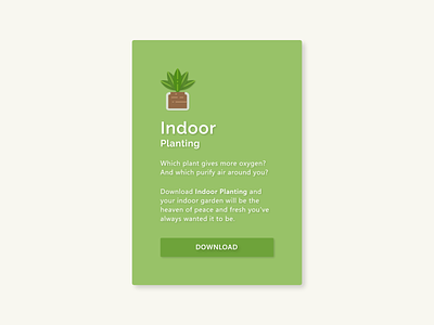 Indoor Planting - App Download Popup 100daysofui adobexd app dailyui design download green indoor plants plants ui