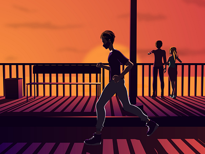 Jogging jogging running sunset