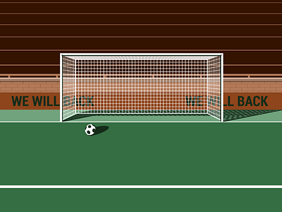 Missing football/soccer ball football goal illustration soccer