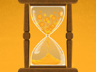 Covid-19 in The Hourglass corona coronavirus covid 19 hourglass illustration time yellow