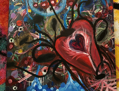 Old Love Acrylic Painting abstract acrylic art colors contemporary creative design dribbbleweeklywarmup illustration love painting surrealism valentinesday women