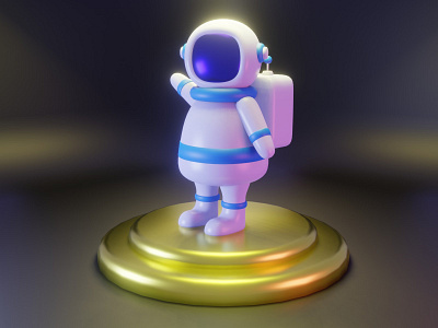 Astronaut 3d 3dmodelling blender blender3d blendercommunity blenderrender characterdesign design illustration ui web