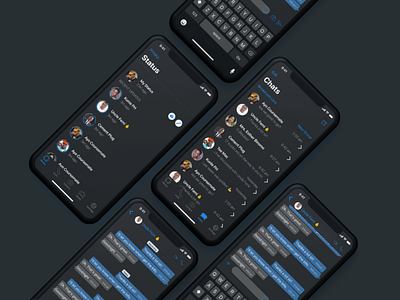 WhatsApp Dark Mode on iOS 13 app design prototype ui ux