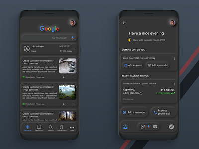 Dark Google App with Neumorphism design neumorphism ui ux