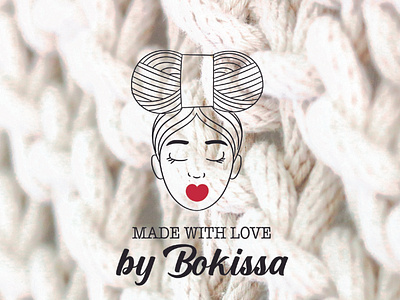 Made with love by bokissa - Crochet logo branding crochet design icon illustrator knitting logo logo design logodesign logotype typography vector