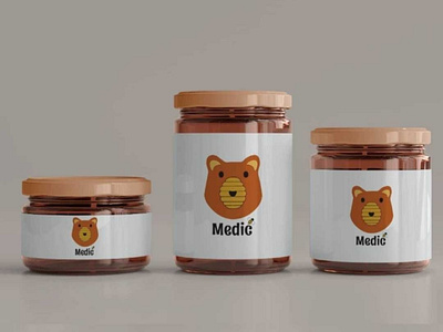 Medic honey brand logo bear brand branding design honey icon illustration illustrator logo logo design logodesign logotype