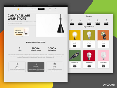 Cahaya Illahi Lamp Store branding design graphic design illustration ui ux web website