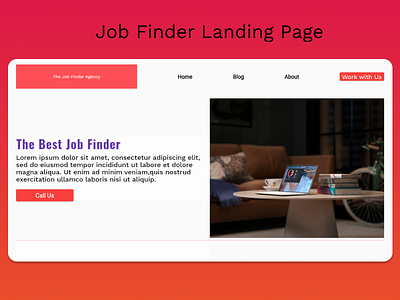 Simple Landing Page For Job Finder branding flutter ui webdesign