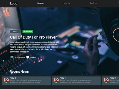 News Portal For Gaming Community design flutter game news