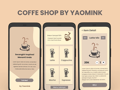 Coffe Shop Simply branding cafe coffe shop e commerce flutter mobile app ui