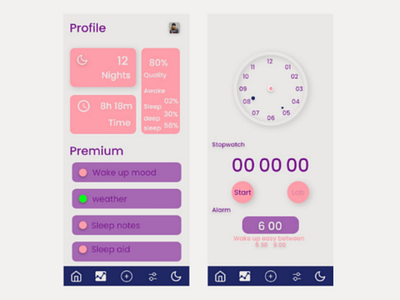 App ui ux dsigne alarm