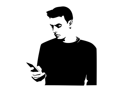 young man phone gif graphics man minimalist negative space negative space phone portrait shadow social media vector young youth