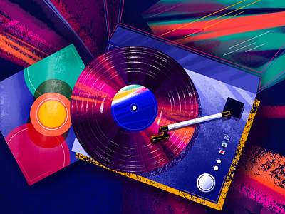 Vinyl Time bright brush illustration inspiration music music player procreate vinyl