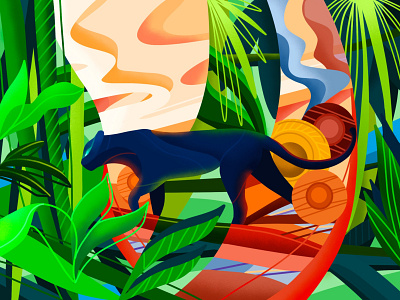 Save the Jungles illustration jungles nature panther planet procreate tropics