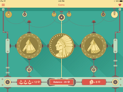 Coins appdesign application appstore design flat game interface ios7 ipad minimalism ui ux
