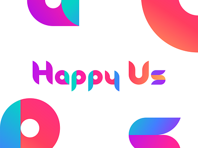 Happy Us Logo brand brand identity brand style branding bright colorful gradient logo logotype