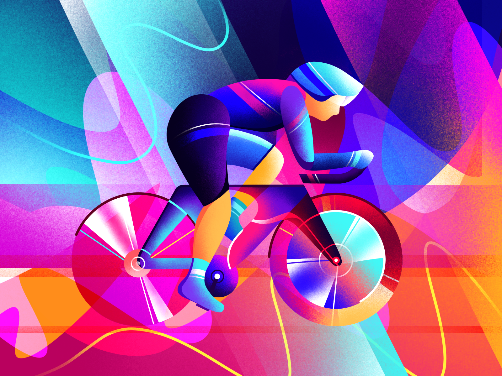 Olympic Games Tokyo 2020🥇 athlete bike bright colorful cycling illustration neon olympic games olympics procreate sports sportsman tokyo