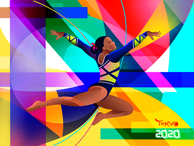 Olympics | Artistic gymnastics athlete bright colorful gymnastics illustration olympics procreate sports tokyo