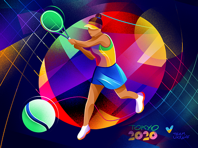Olympics | Tennis athlete bright colorful illustration match olympics play player procreate sport tennis tokio