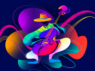 Cellist app branding bright cellist cello colorful concert illustration music musician procreate ui