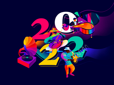 2022 2022 branding bright colorful cover illustration music musician play procreate ui