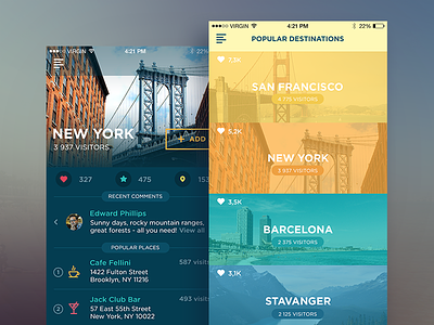 Traveller App app application flat icon interface ios minimal timeline travel ui ux web