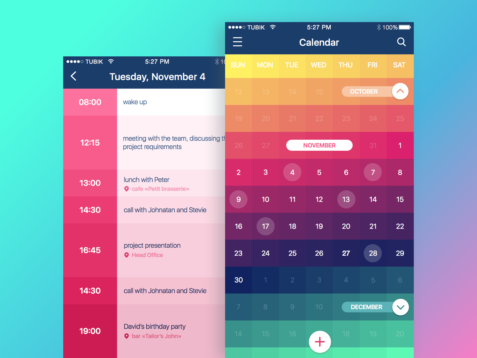 Calendar App by Liudmyla Shevchenko 🇺🇦 for tubik on Dribbble