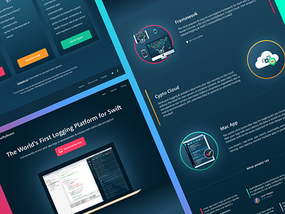 Swiftybeaver New Landing Page app application dark development landing mac platform product swift ui ux web