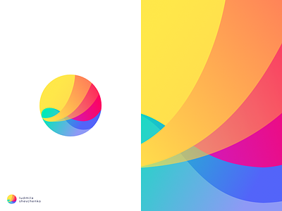 Personal Logo art branding bright color gradient identity logo move personal portfolio wave website