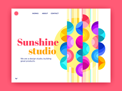 Sunshine Studio Web Concept abstract bright colorful concept design studio geometry graphic landing minimal pattern shapes ui web website