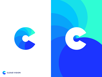 Cloud Vision Logo business c cloud colorful consulting gradient logo logotype service technology vision