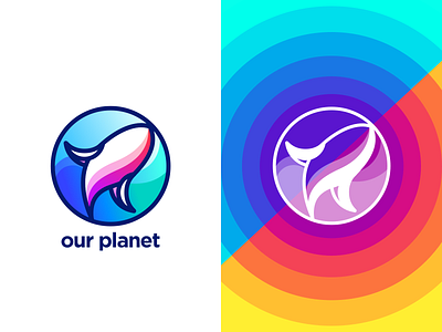 Our Planet Logo brand branding colorful colors gradient identity illustration logo logofolio nature sketch vector