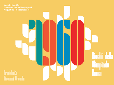 Giovanni Olimpiadi colorful event font glyph olimpics poster type vector vintage