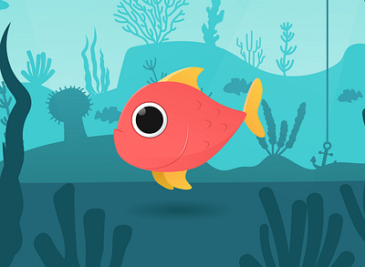 Fish 2d 2d character animals cartoon characters cartoons childrens illustration design fish illustration sea vector