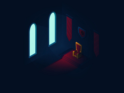 Isometric Throne Room cartoons design illustration isometric isometric art isometric illustration middle ages throne room vector