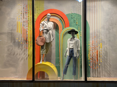 Anthropologie Spring 2022 Window anthropologie branding design merchandising visual mechandising